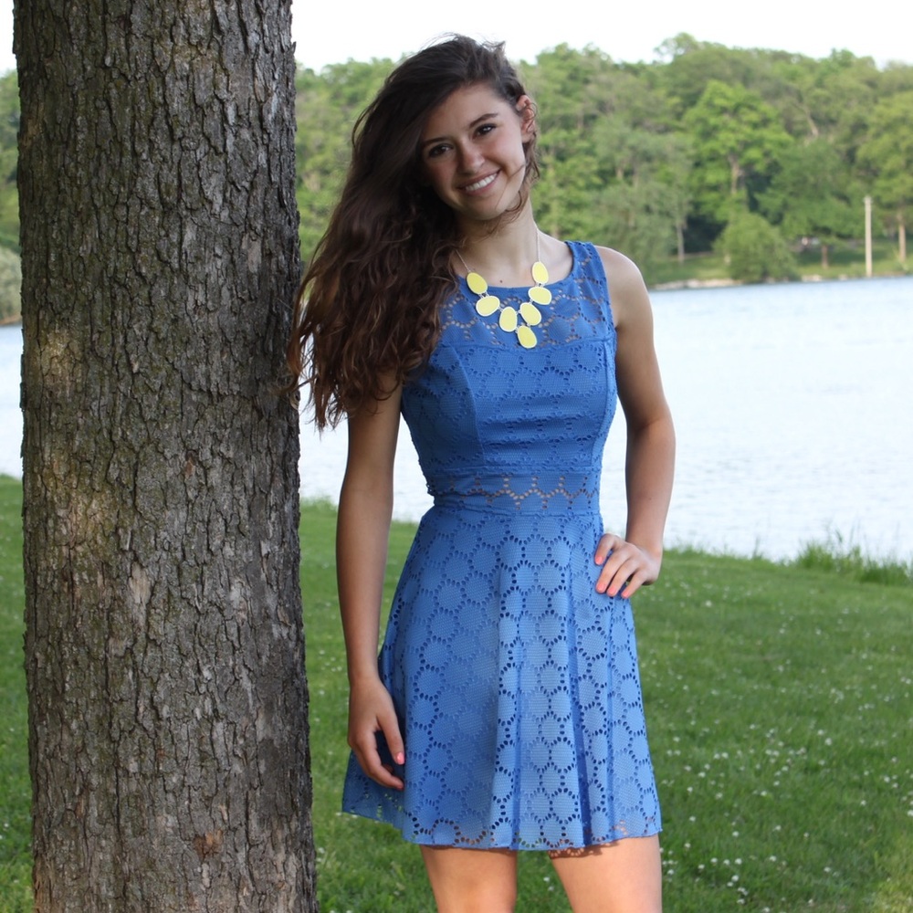 Blue Lace Juniors Dress